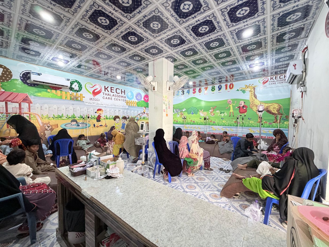 Children receiving blood transfusions in the KTCC transfusion area